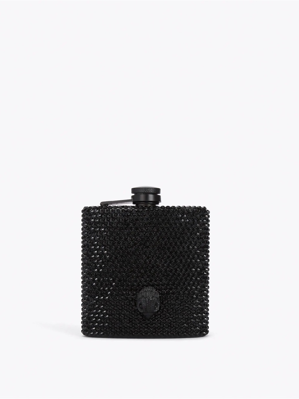 Kurt Geiger Crystal Flask Black Stainless Steel 6 oz Rhinestone Glam Sold Out